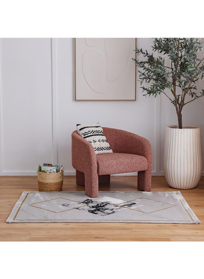 DANUBE HOME Venice Modern Transitional Rug  Polyester Area Rug Floor Covering L180xW120cm-Black & White  - Image 5