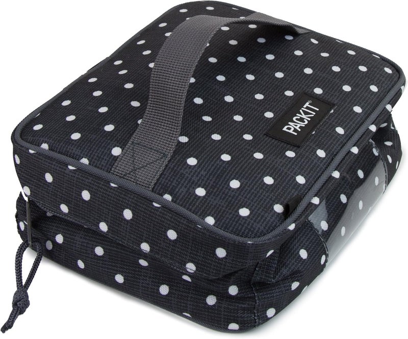 PACKIT حافظة زجاجات PackIt القابلة للتجميد لحليب الثدي والحليب الصناعي بنقوش بولكا دوت مزودة بتقنية EcoFreeze قابلة للطي قابلة لإعادة الاستخدام بسحاب ومقبض علوي تتسع لما يصل إلى أربعة زجاجات سعة 5 أونصات - Image 5