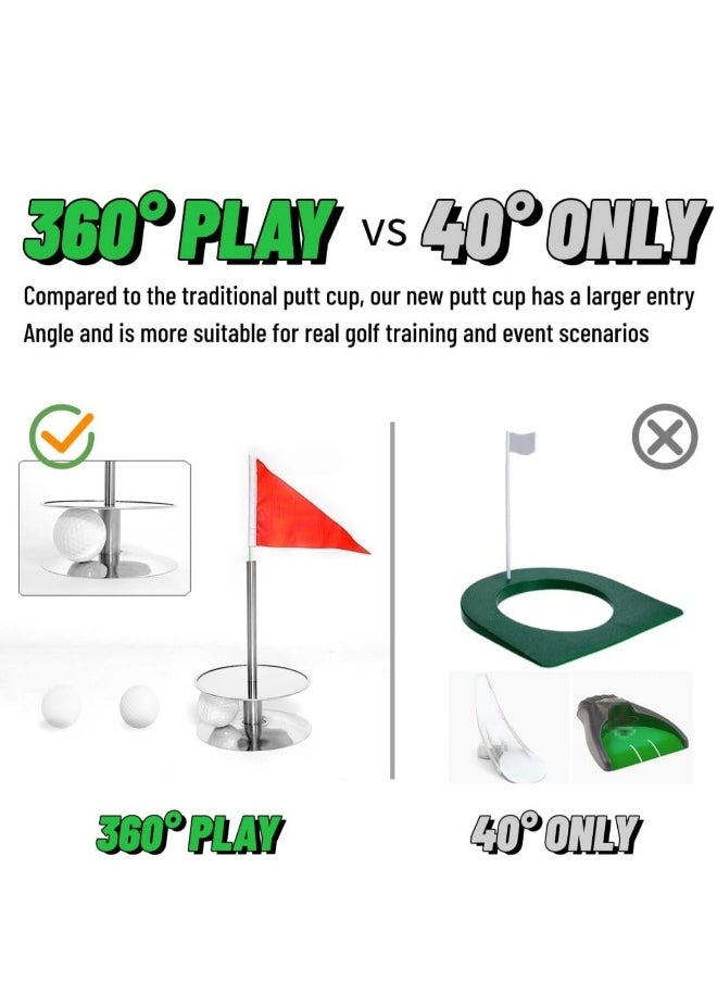 Generic Golf Putting Hole, 360° Golf Green Practice Hole Cup Indoor and Outdoor, Portable Putting Hole for Golf Putt Training, Durable Stainless Steel and Aluminum  - Image 5
