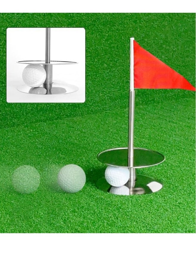 Generic Golf Putting Hole, 360° Golf Green Practice Hole Cup Indoor and Outdoor, Portable Putting Hole for Golf Putt Training, Durable Stainless Steel and Aluminum  - Image 1
