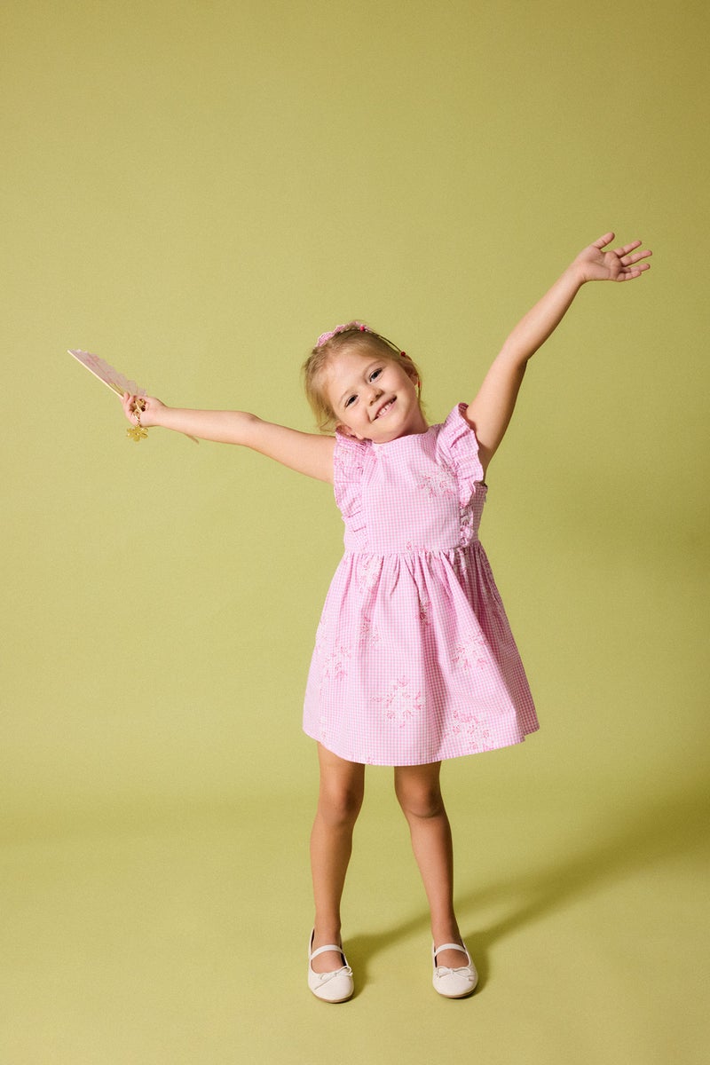 DeFacto Pink BabyGirl Baby Girl Sleeveless Poplin Pink Dress Casual - Image 2