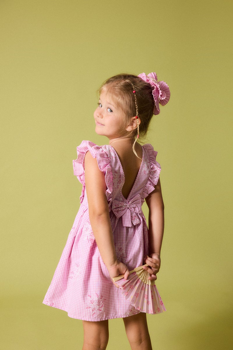 DeFacto Pink BabyGirl Baby Girl Sleeveless Poplin Pink Dress Casual - Image 4
