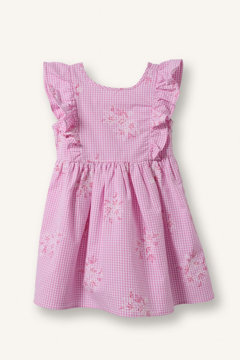 DeFacto Pink BabyGirl Baby Girl Sleeveless Poplin Pink Dress Casual - Image 5