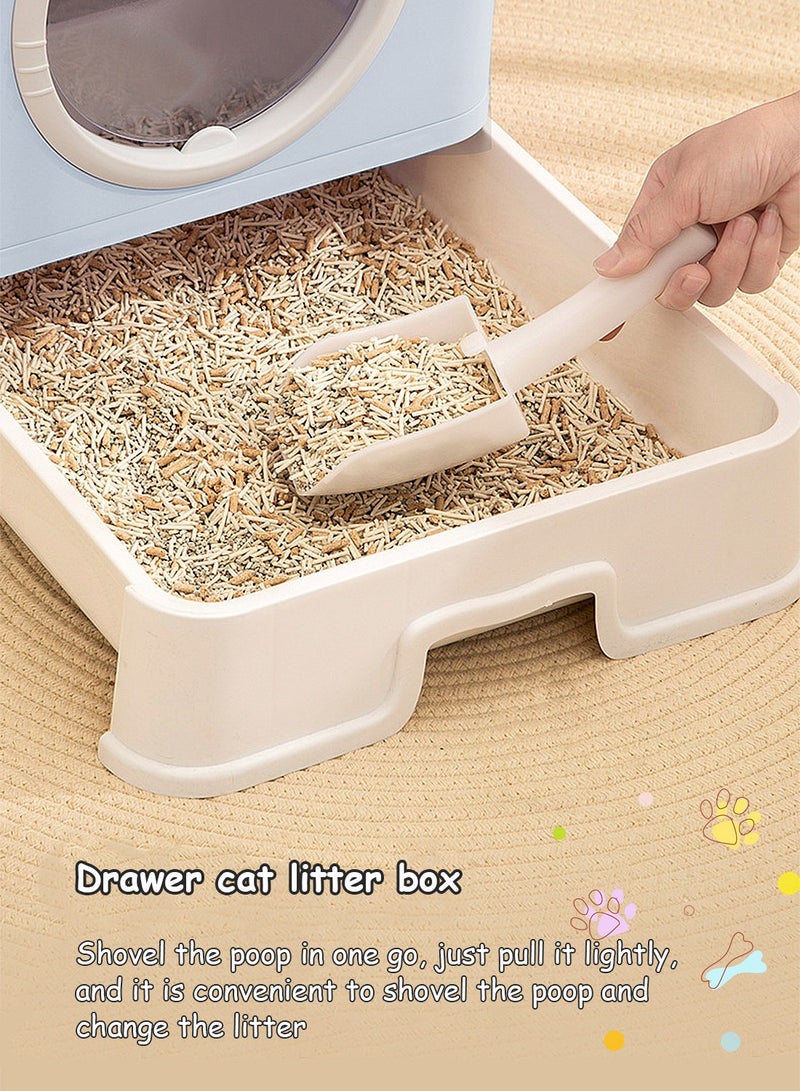 كيدل صندوق القمامة القط الكبير القابل للطي مع غطاء سهل التنظيف مضاد للرش مربع مرحاض القط المغلق - Image 2