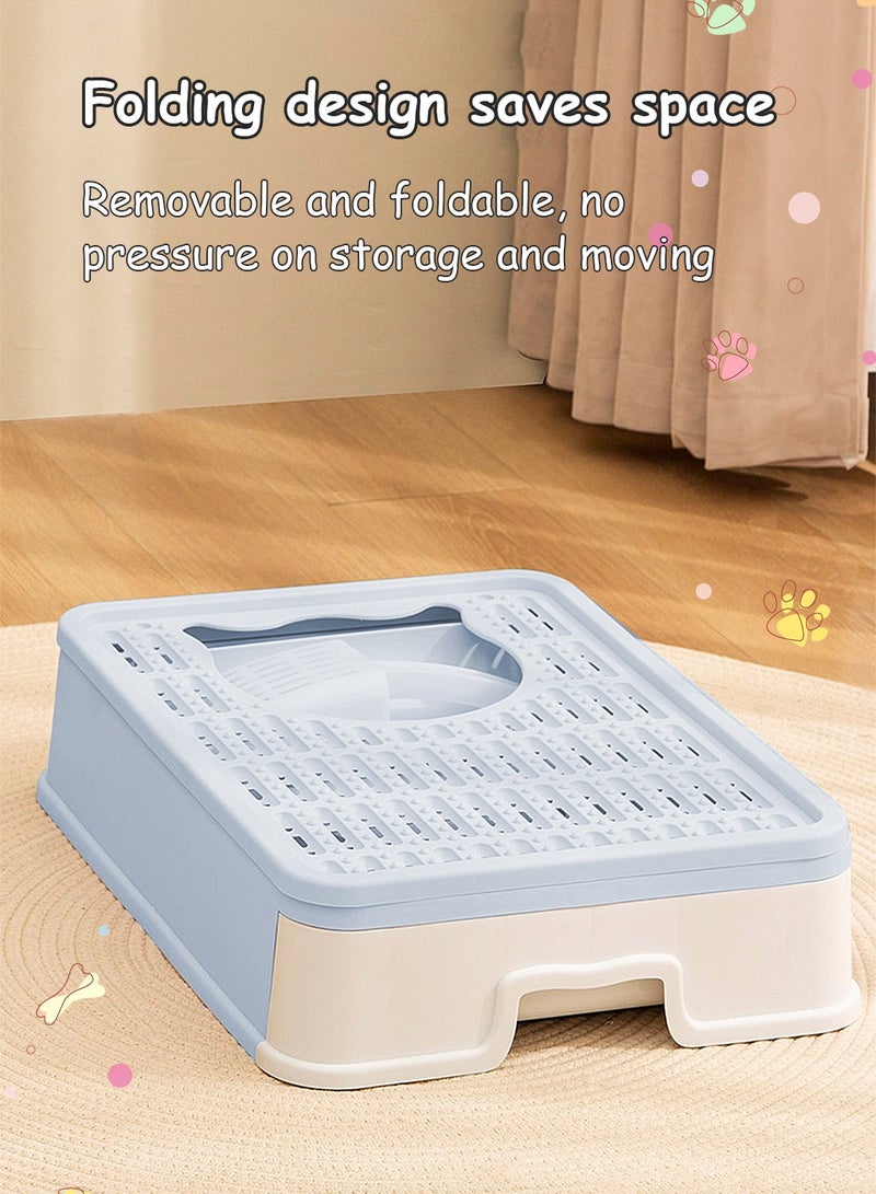 كيدل صندوق القمامة القط الكبير القابل للطي مع غطاء سهل التنظيف مضاد للرش مربع مرحاض القط المغلق - Image 3