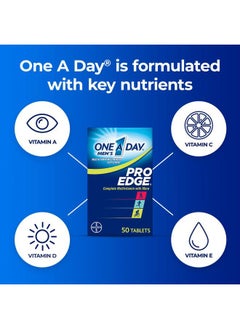 ONE A DAY One A Day Men's Pro Edge Multivitamin, Supplement with Vitamin A,C,D, E and Zinc for Immune Health Support and Magnesium for Healthy Muscle Function, 50 Count  - Image 2