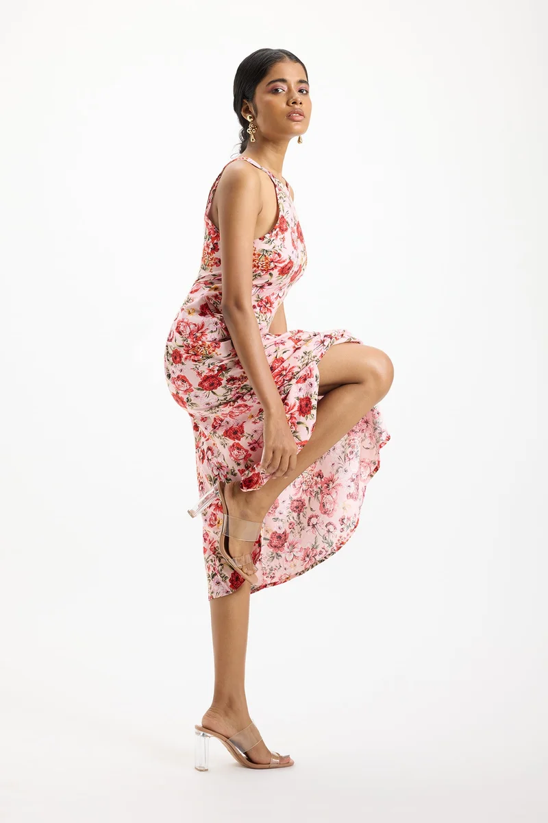 Virgio Floral Halter Dress