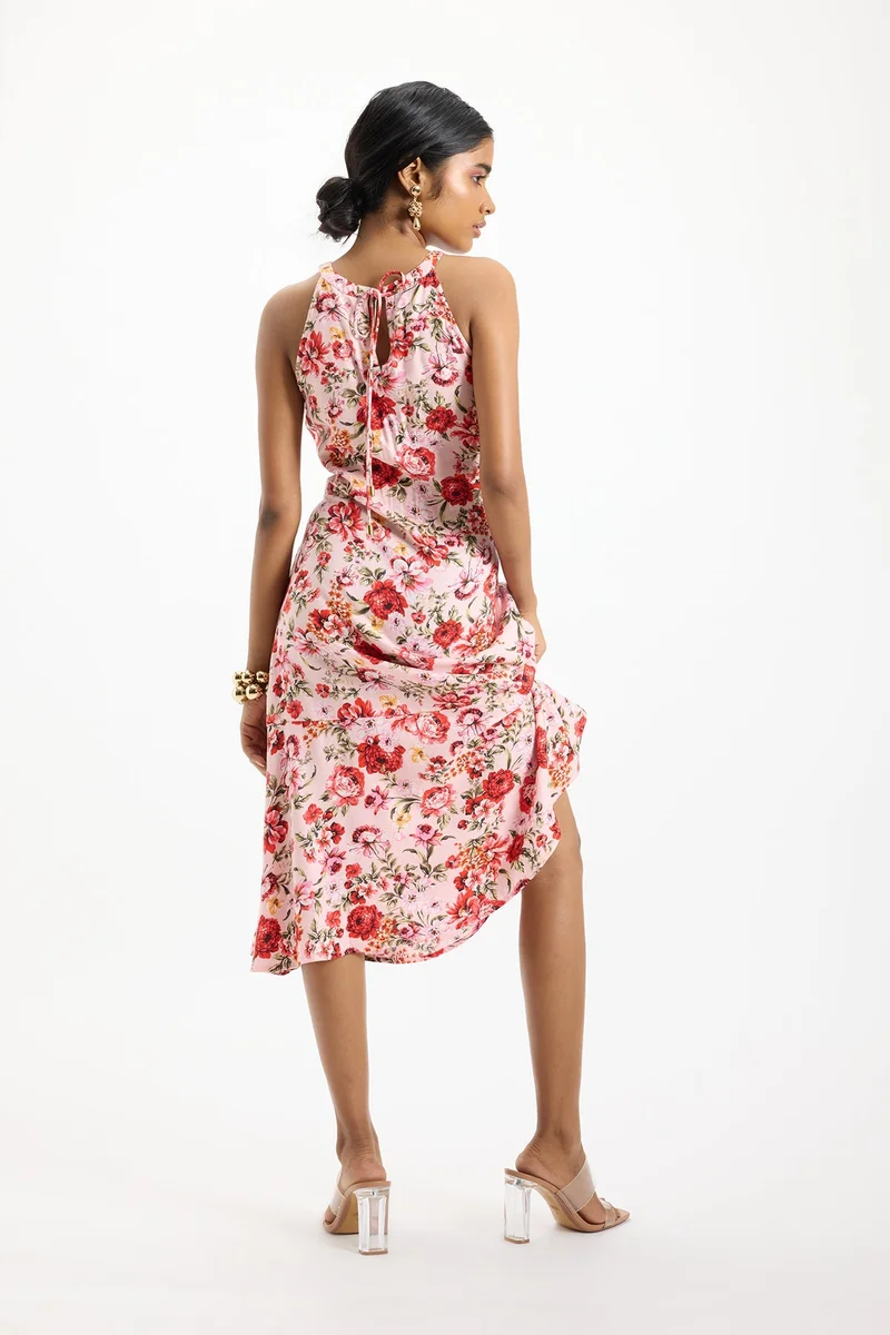 Virgio Floral Halter Dress