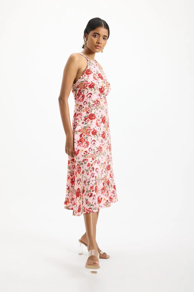 Virgio Floral Halter Dress