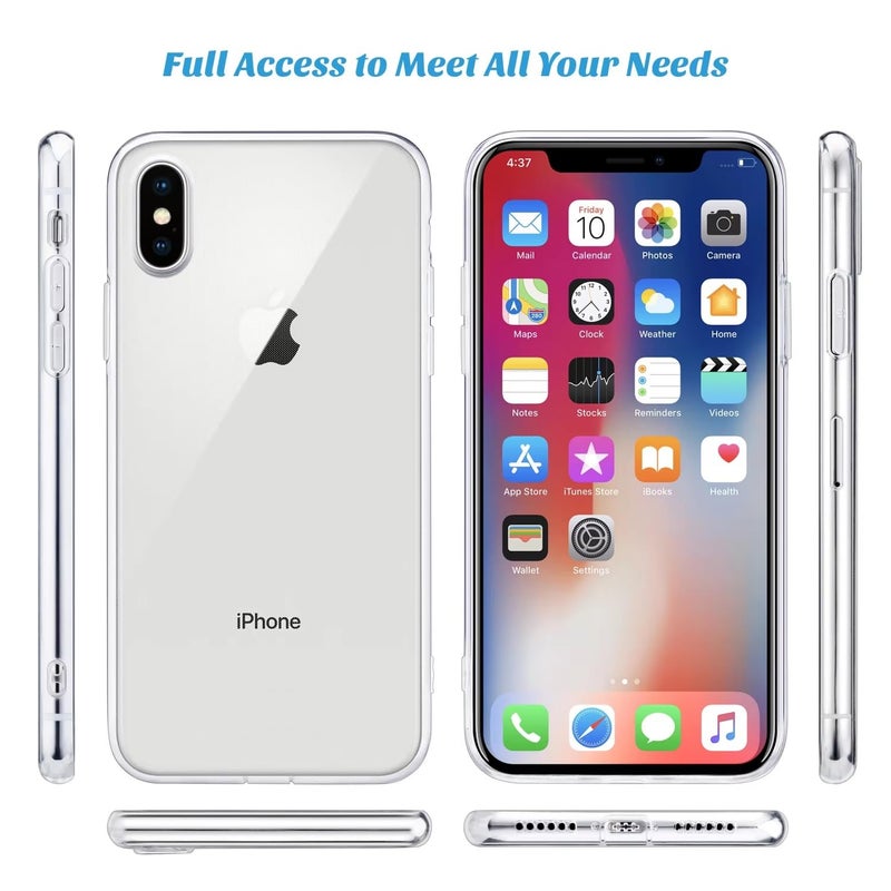 Realcase غطاء خلفي مصمم لجهاز iPhone X/XS | غطاء شفاف | مرن رقيق يناسب بشكل مثالي | حماية كاملة 360 من الصدمات غطاء خلفي TPU (شفاف) - Image 3