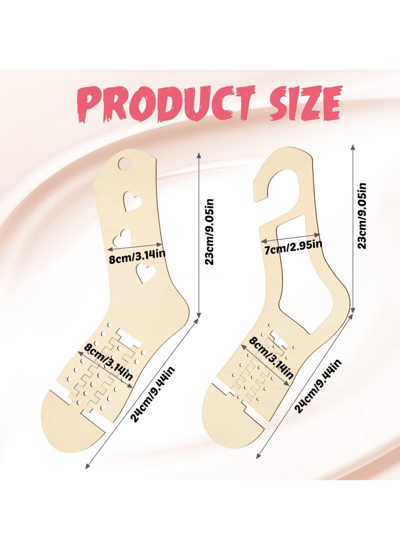 Y&D SYOSI Wooden Sock Blockers for Knitting, Adjustable Blocker Knitting Crochet Stocking Display Molds Knit Form Stretchers (4 Pieces)  - Image 4