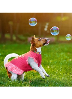 Y&D 2 Pieces Pet Dress - Shirt Puppy Skirt Cute Dog with Lovely Word, Summer Clothes Apparel for Small Dogs, and Cats, Doggie Party (Love Me, Small)  - Image 3