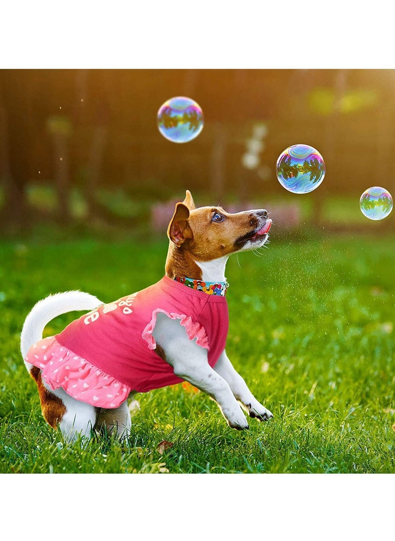 Y&D - 2 Pieces Pet Dress - Shirt Puppy Skirt Cute Dog with Lovely Word, Summer Clothes Apparel for Small Dogs, and Cats, Doggie Party (Love Me, Small) - Image 1