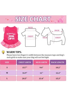 Y&D 2 Pieces Pet Dress - Shirt Puppy Skirt Cute Dog with Lovely Word, Summer Clothes Apparel for Small Dogs, and Cats, Doggie Party (Love Me, Small)  - Image 5