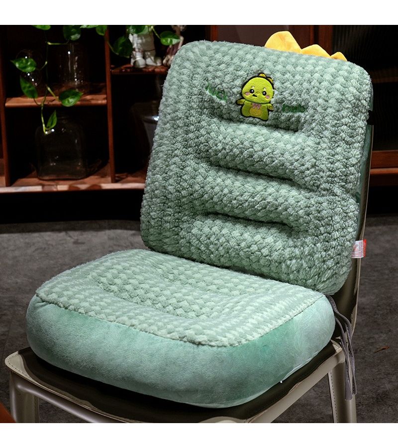 Green Dinosaur Thickened Seat Cushion For Sofa Or Chair Detachable Split Design With Lumbar Support Non-Slip Backrest Suitable For Office Chair Long Sitting Balcony Bay Window - Image 5