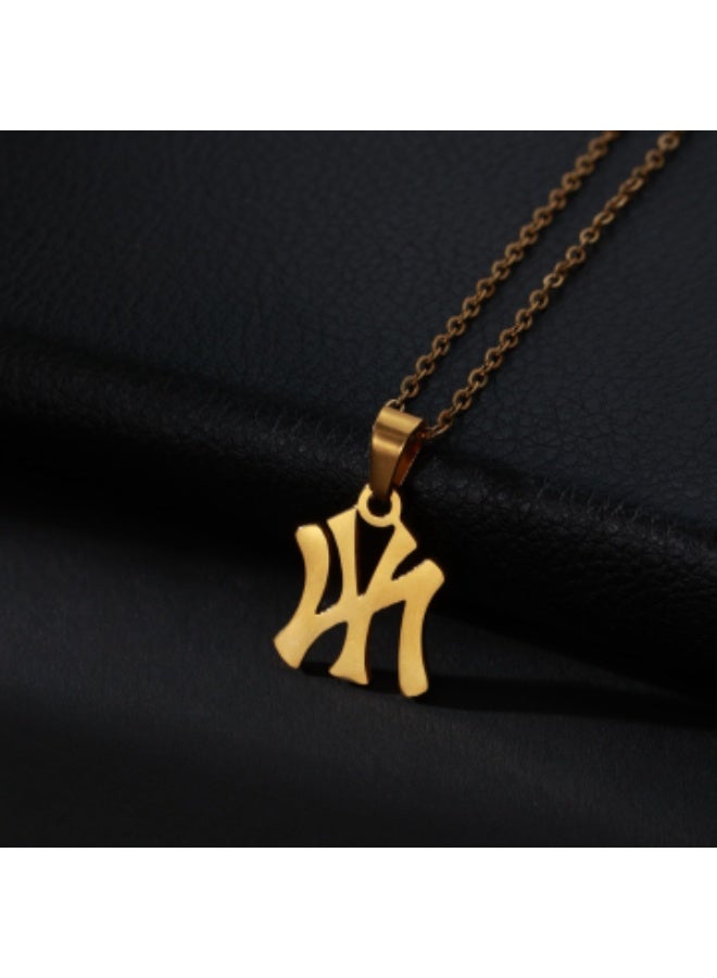 18K Gold Plated - Silver Necklace Stainless Steel Pendant Necklace Link Chain Pendant High Polished Finish Gift Idea - Image 1