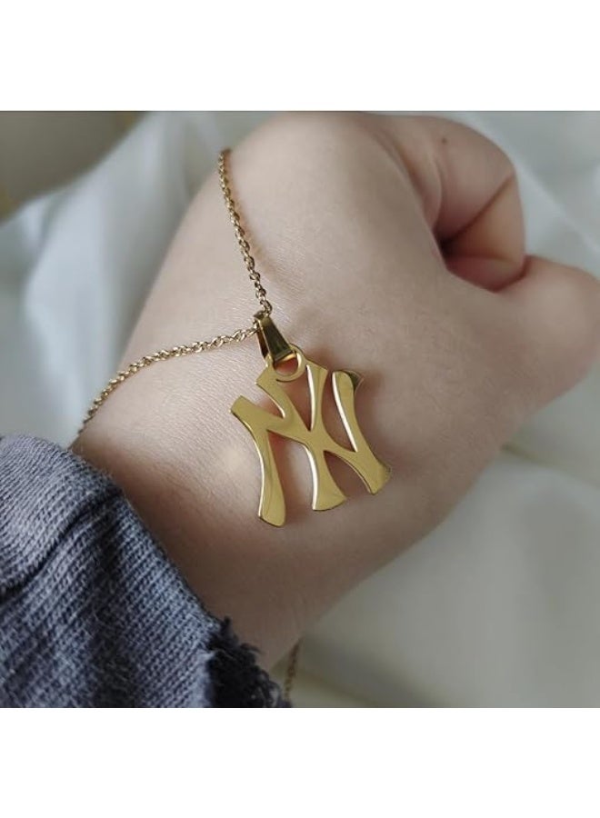 18K Gold Plated - Silver Necklace Stainless Steel Pendant Necklace Link Chain Pendant High Polished Finish Gift Idea - Image 3