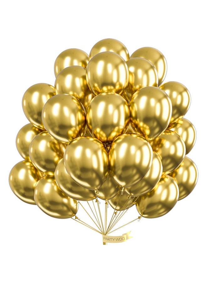 PartyWoo Metallic Gold Balloons, 50 Pcs 12 Inch Gold Metallic Balloons, Gold Balloons For Balloon Garland Or Balloon Arch As Party Decorations, Birthday Decorations, Baby Shower Decorations, Gold-G101  - Image 1