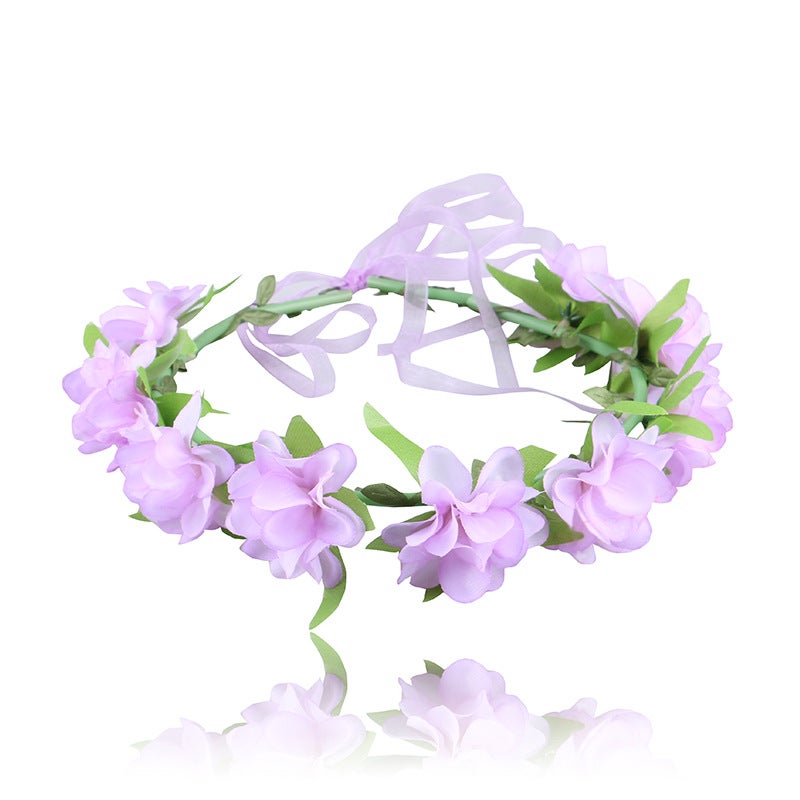 Ins Forest Flower Bridal Wreath Headwear Sandbelt Vacation Accessories Wedding Pography Po Green Plant Wedding Hair - Image 3