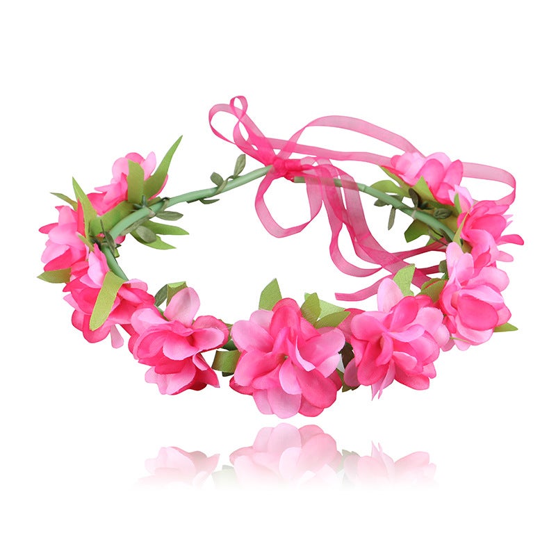 Ins Forest Flower Bridal Wreath Headwear Sandbelt Vacation Accessories Wedding Pography Po Green Plant Wedding Hair - Image 1
