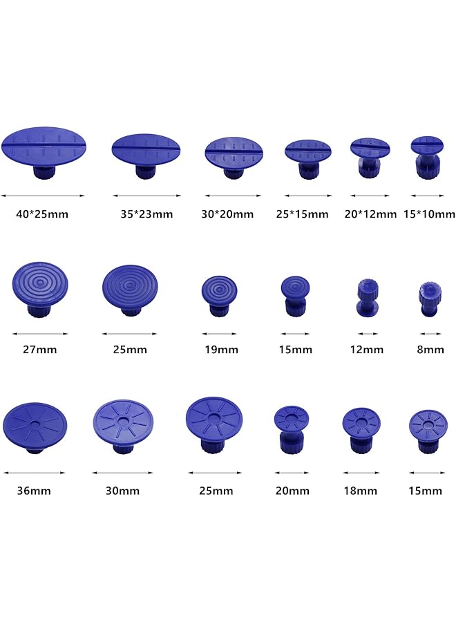 SYOSI T Shape Car Dent Repair Kit, , Car Paintless Dent Puller Dent Removal Tool Kit With 18 Blue Gasket Plastic Suction Cup, Portable Auto Body Tools Hammer Kits - Image 4