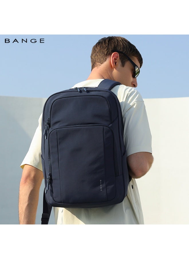 بانجي BANGE Travel Waterproof Soft Lightweight Student Casual Bag Men Laptop Backpack 7839 Blue - Image 2
