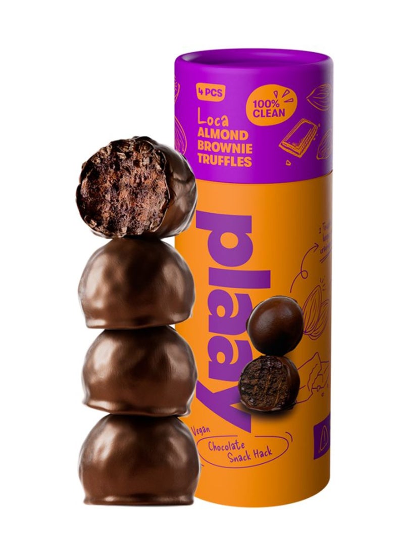 Plaay Almond Brownie Chocolate Truffles 60g (4pcs - 8g Protein) - Image 1