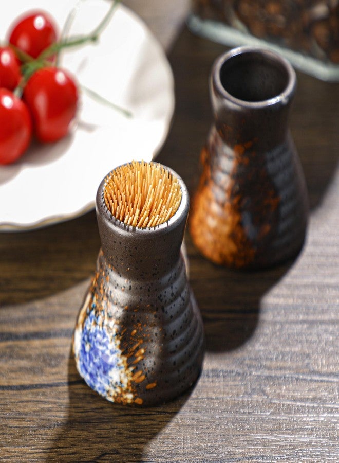 Sailench 2Pcs Toothpick Holders,Ceramic Toothpick Holder Set,Tooth pick Holder Dispensers for Home,Dining Table,Kitchen - Image 4