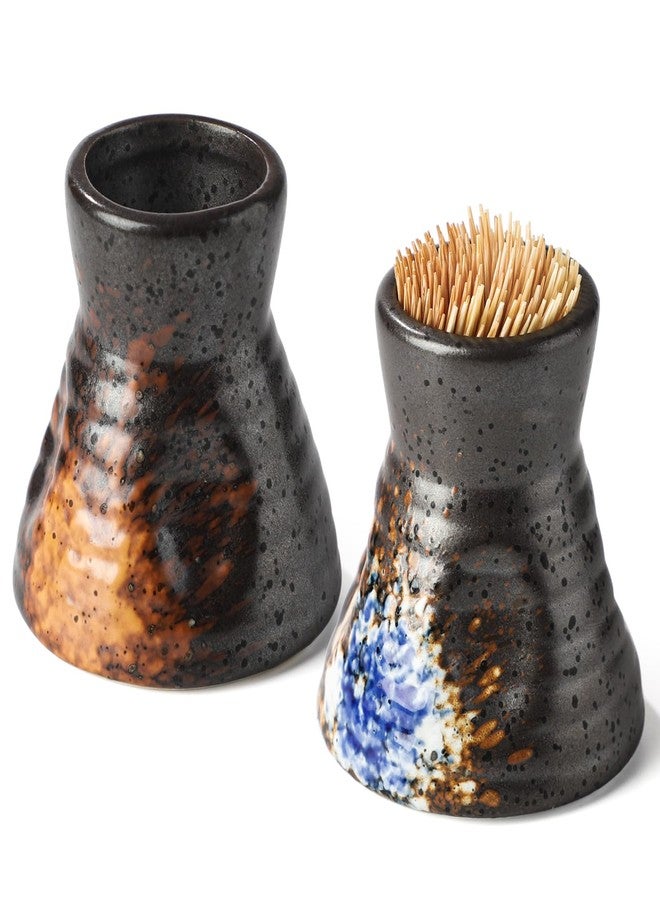 Sailench 2Pcs Toothpick Holders,Ceramic Toothpick Holder Set,Tooth pick Holder Dispensers for Home,Dining Table,Kitchen - Image 1