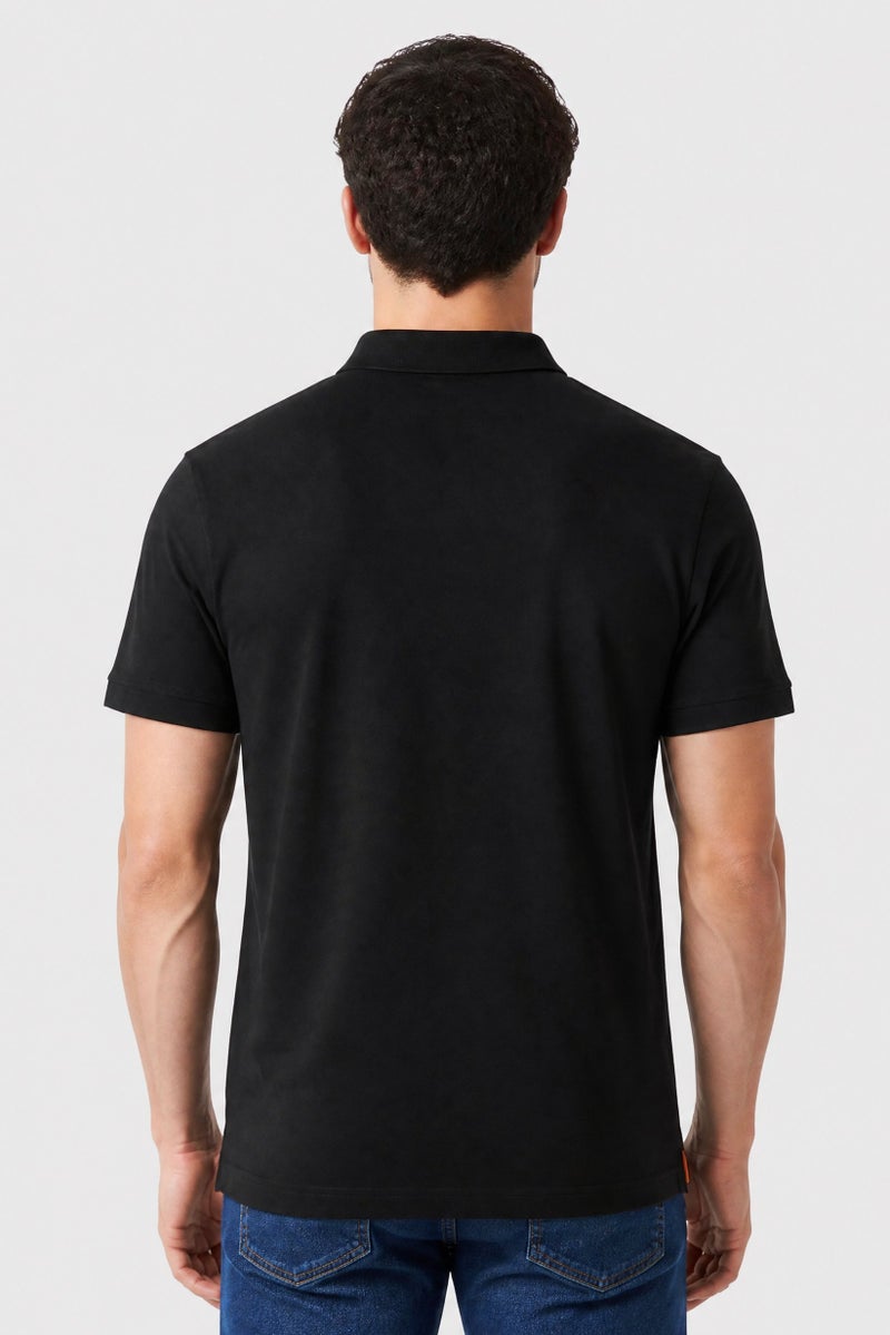 La Martina Men Regular Fit Embroidered Logo Short Sleeve Polo Shirt, Black - Image 4