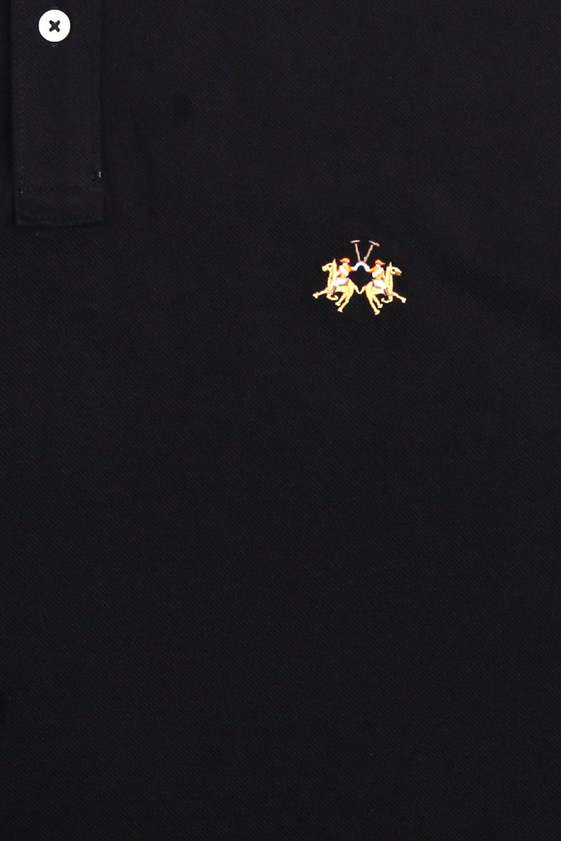 La Martina Men Regular Fit Embroidered Logo Short Sleeve Polo Shirt, Black - Image 5