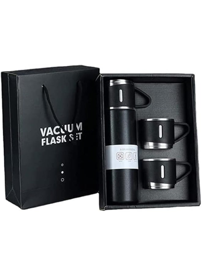 مج حراري استانلس ستيل سعه 500مل+3كوب متعدد الالوان - Image 2