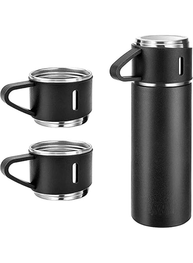 مج حراري استانلس ستيل سعه 500مل+3كوب متعدد الالوان - Image 1