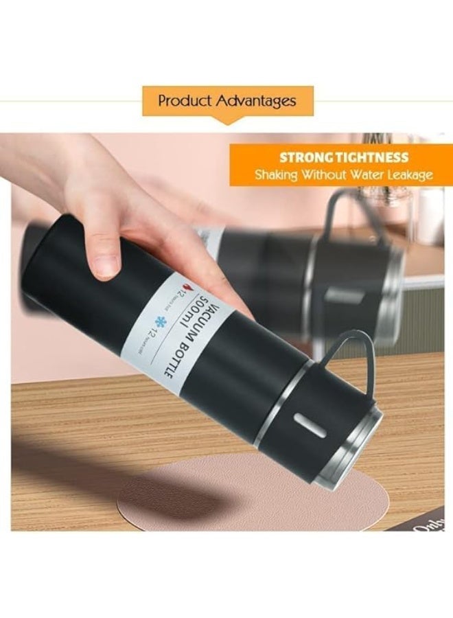 مج حراري استانلس ستيل سعه 500مل+3كوب متعدد الالوان - Image 5