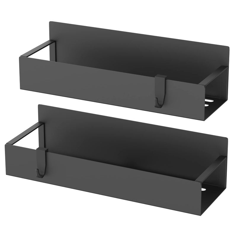 HuggieGems 2 Pack Magnetic Spice Storage Rack Organizer for Refrigerator and Oven, Black Fridge Organizers and Storage - Image 5
