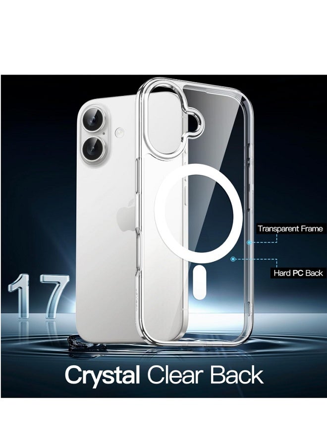 جراب مغناطيسي لهاتف iPhone 17، مقاس 6.3 بوصة، متوافق مع MagSafe، غطاء ممتص للصدمات للهاتف مع ظهر شفاف مضاد للخدش (شفاف) - Image 5