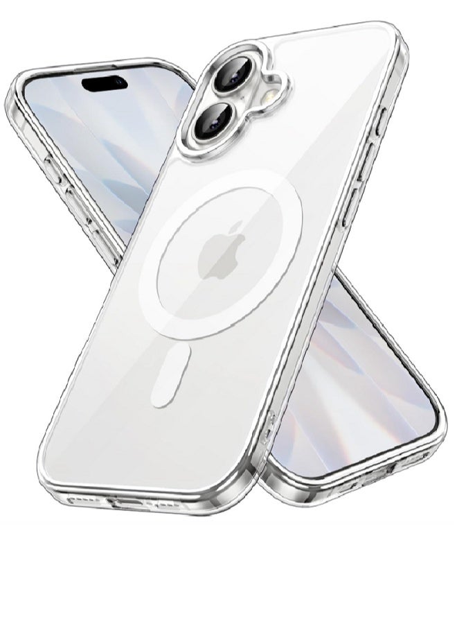 جراب مغناطيسي لهاتف iPhone 17، مقاس 6.3 بوصة، متوافق مع MagSafe، غطاء ممتص للصدمات للهاتف مع ظهر شفاف مضاد للخدش (شفاف) - Image 1