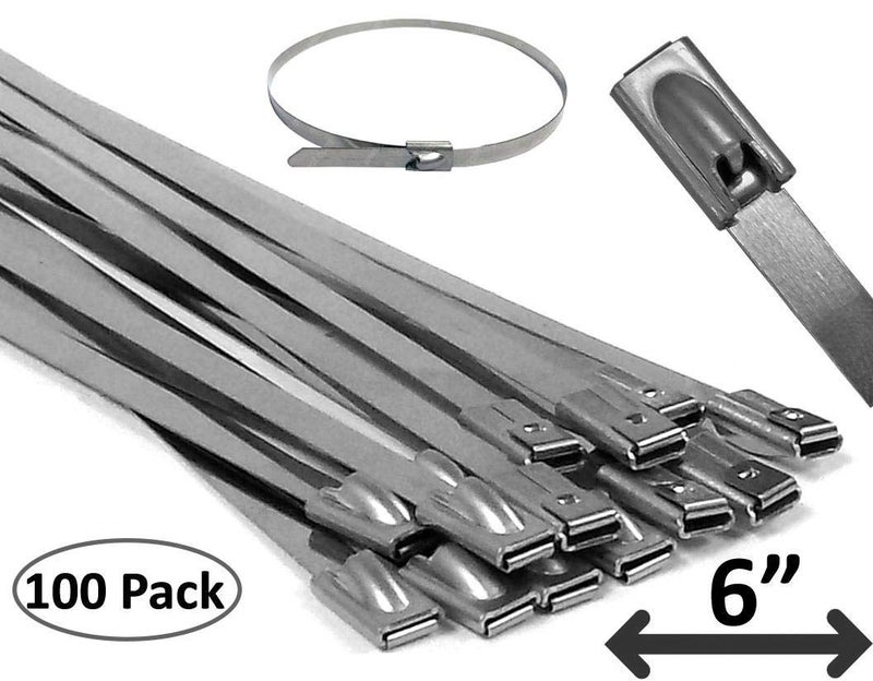 Electriduct 304 Stainless Steel Cable Ties 6 Inch 200 Lbs Heavy Duty Self Locking Ball Lock Zip Ties UV Resistant (100 Pack) - Image 2