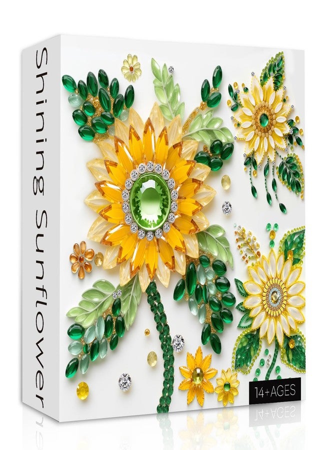 PPuzzling Crystal Sunflowers Puzzle 1000 Pieces for Adults, Diamond Jewel Flowers Art Jigsaw Puzzles, Challenging Nature Plant Puzzle as Floral Decor - Image 1
