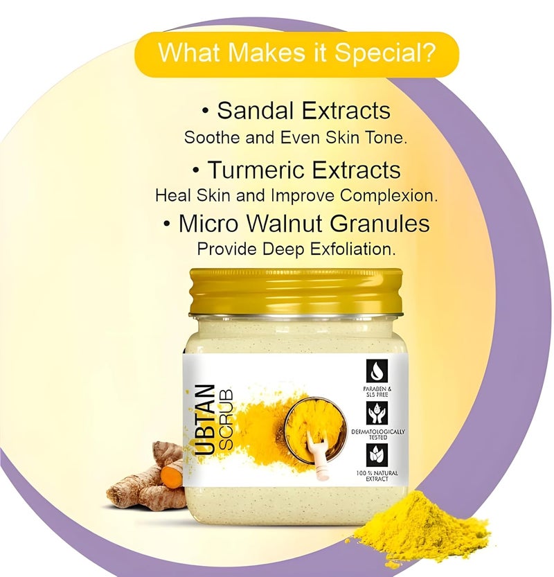 Generic VGSE Ubtan Face Scrub For men and womenwith Sandal Turmeric Extracts and Walnut GranulesNatural Exfoliating Scrub for Glowing SkinParabenFree380 ml  - Image 2