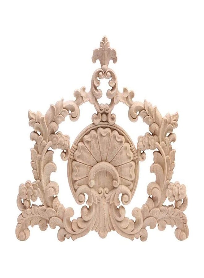 Beoot Wood Carved Corner Furniture Onlay Wooden Applique Unpainted Home Decor(04,23x20cm/9.06x7.87inch) - Image 1