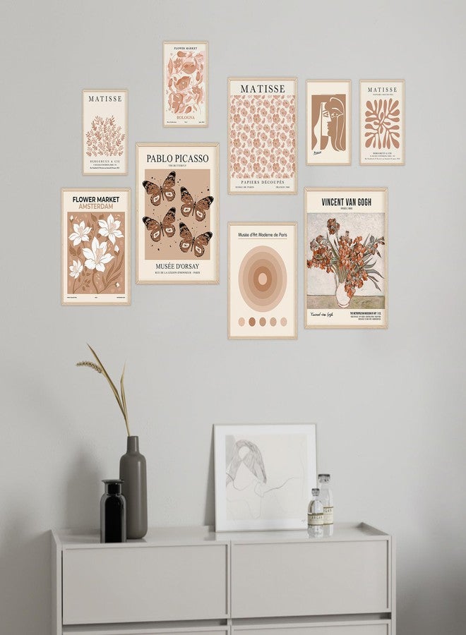 KONGSY Beige Wall Art Prints Set of 9, Abstract Matisse Exhibition Posters, Boho Art Prints, Neutral Wall Decor, Aesthetic Pictures Room Decor for Teen Girls Dorm, Bedroom - Image 4