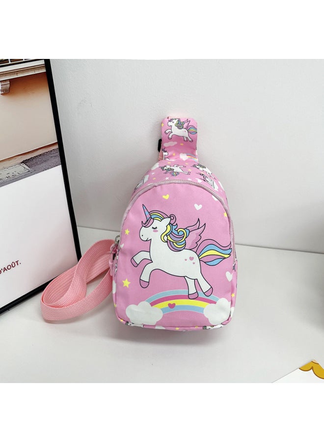 Cartoon Fashion Children's Chest Bag 2024 Autumn And Winter Fashion Princess Trendy Crossbody Bag Unicorn Children's Waist Bag-Color:Style Four-Size:One Size Fits All - Image 1
