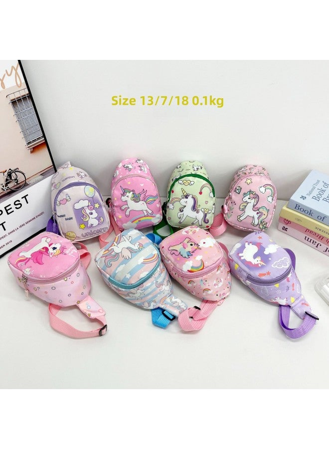 Cartoon Fashion Children's Chest Bag 2024 Autumn And Winter Fashion Princess Trendy Crossbody Bag Unicorn Children's Waist Bag-Color:Style Four-Size:One Size Fits All - Image 2