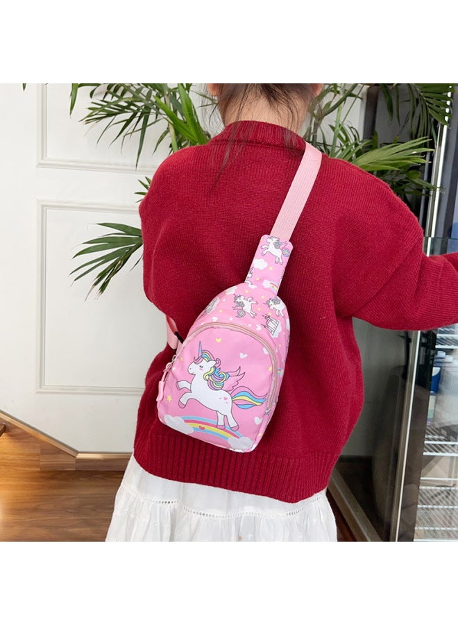 Cartoon Fashion Children's Chest Bag 2024 Autumn And Winter Fashion Princess Trendy Crossbody Bag Unicorn Children's Waist Bag-Color:Style Four-Size:One Size Fits All - Image 4