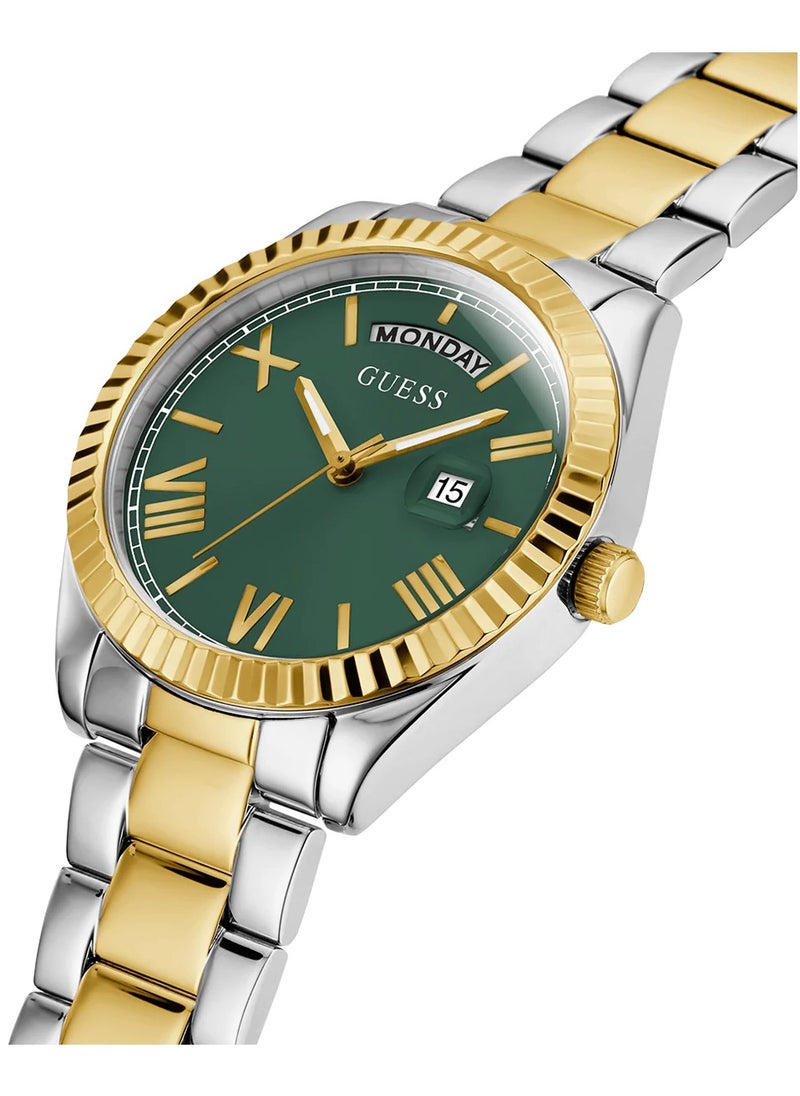GUESS Womens Luna Two Tone Green Dial Stainless Steel Bracelet Watch- GW0308L5  - Image 3