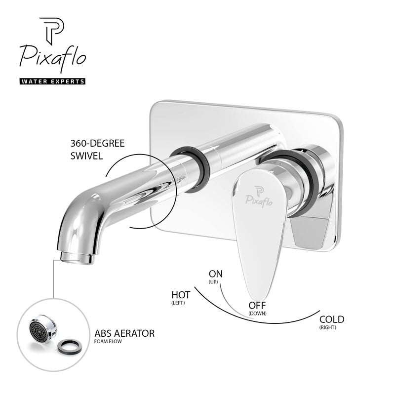 Pixaflo Concealed Single Lever Basin Mixer with Exposed Parts Kit Complete Set Vocal - Image 2