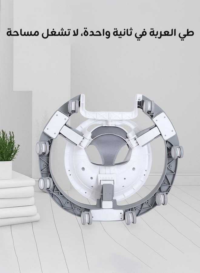 هيبوبي مشاية أطفال، مشاية دائرية مزودة بمقبض دفع للأهل، 4 مستويات لارتفاع المقعد، مشاية دفع للأطفال مزودة بصينية وشريط ألعاب موسيقية، مناسبة للأطفال من عمر 6 إلى 18 شهرًا، للبنين والبنات. - Image 5