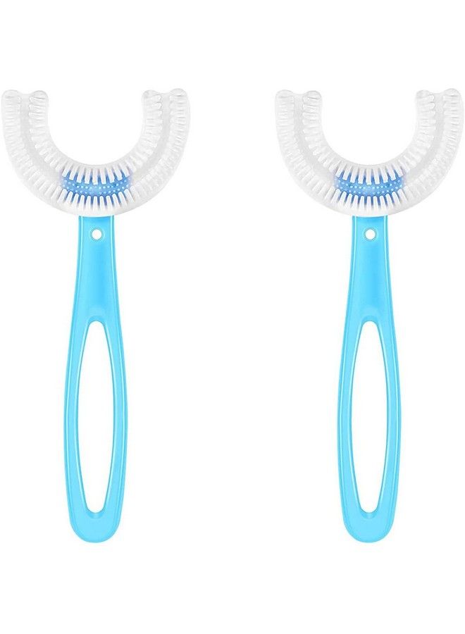 Tinny Tots Baby Ultra Soft Food Grade Silicone 360 Brush Head Toothbrush Cleaning Tool Teether For Kids Oral Dental Care(1 6 Years) (Pack Of 2; Blue) - Image 1