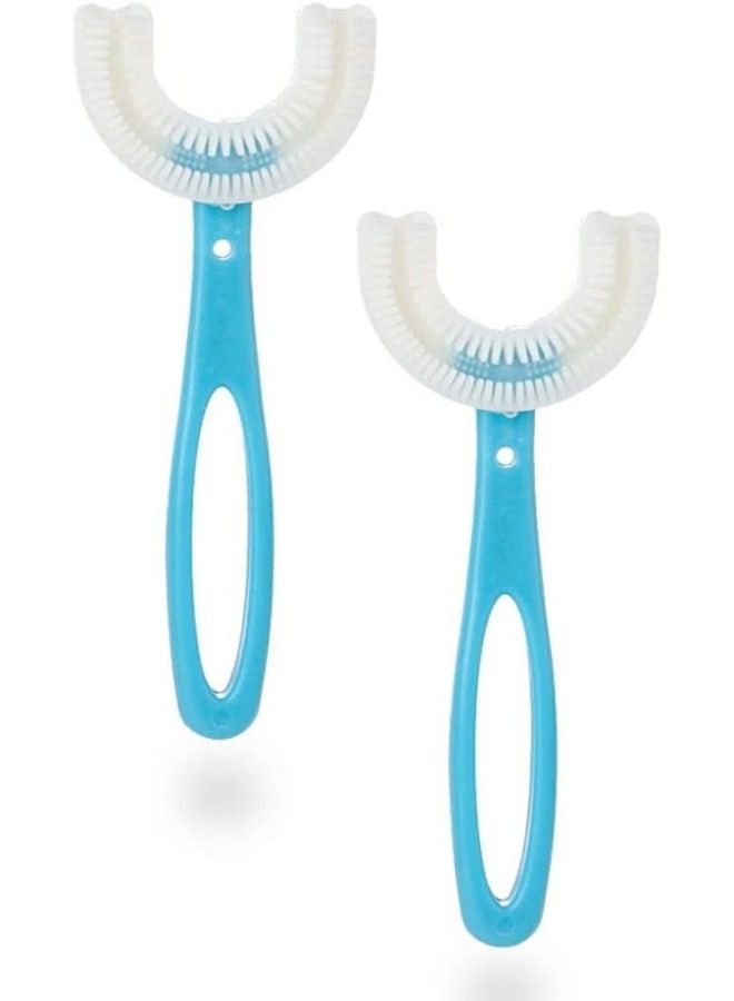 Tinny Tots Baby Ultra Soft Food Grade Silicone 360 Brush Head Toothbrush Cleaning Tool Teether For Kids Oral Dental Care(1 6 Years) (Pack Of 2; Blue) - Image 3